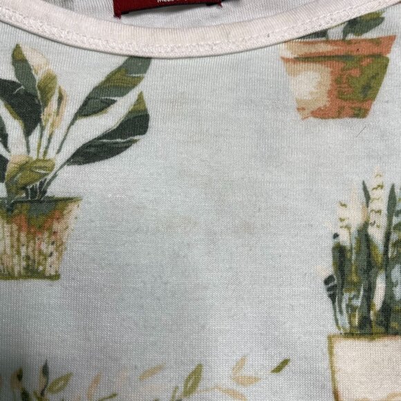 Milkbarn Kid's Green Blue Plants Pattern One Piece Pajama Size 6-12 Months - Picture 6 of 10